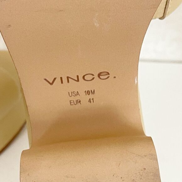 Vince Margo chunky platform block heel leather sandal blonde size 10 - Picture 15 of 16